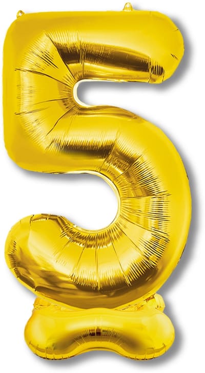 BTH – XXL Folieballon Cijfer 5 – Goud – 1,5 meter – Feest Decoratie – Helium – Verjaardag Versiering – Zelf staand