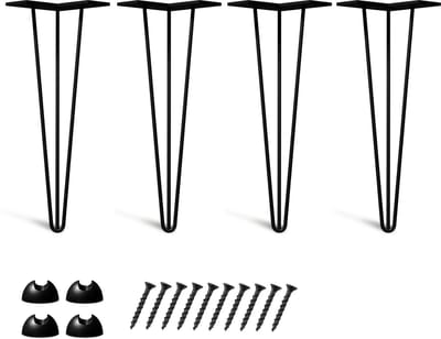 Tafelpoten Hairpin set 4 stuks – 45 cm – Meubelpoten - Zwart - Bodo®