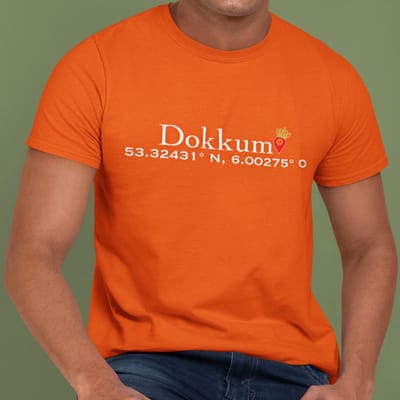 Oranje T-shirt Coördinaten Dokkum XS