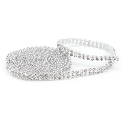 Chaîne de strass en cristal 3 mm Garniture Applique DIY Couture Artisanat Vêtements Robe Embellissement (# 2) argenté