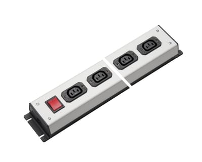 Martin Kaiser contactdoosstrip 6-voudig IEC-stopcontact C13 10Amp met schakelaar - 1021/6l-sw [10 Stuks]