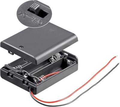 Batterijhouders - Batterijboxen - Apparaten Voeden - Gesloten Behuizing - 3x AA - Zwart