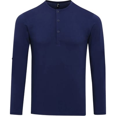 Premier Heren Long John met opgerolde mouwen T-Shirt (Indigo)