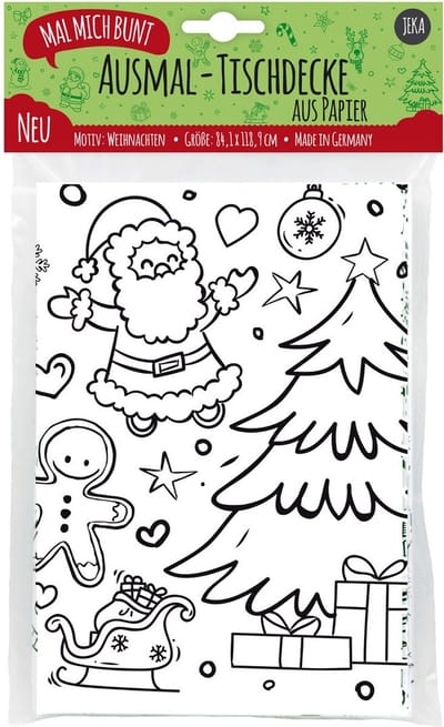 Kleurbaar Tafelkleed - Kleurplaat XL - Tafelkleurplaat - Inkleuren - Kerst - Christmas - Kerstboom Kerstman - Rendier - Kerstman - Slee - Kerstbal - Familie - Kleurkleed - Kerst cadeau - Kleur plaat Tekening Versiering Tekenen Kleuren - Coloring page