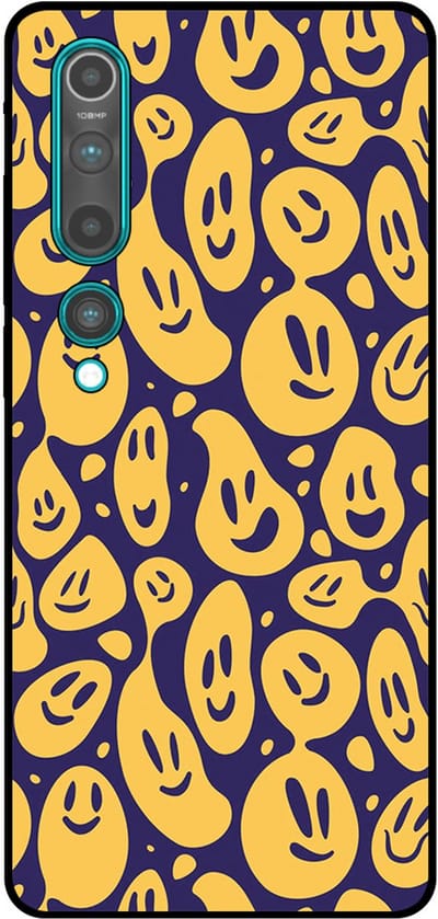 Smartphonica Telefoonhoesje Geschikt voor Xiaomi Mi 10 / 10 Pro met smiley opdruk - TPU backcover case emoji design - Paars Geel geschikt voor Xiaomi Mi 10;Xiaomi Mi 10 Pro