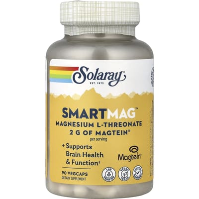 Solaray, SmartMag® Magnésium L-Thréonate, 90 Capsules Végétales (48 mg par gélule végétale)
