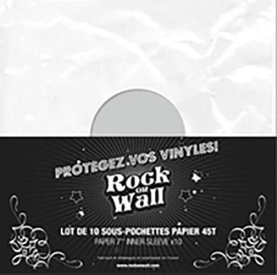 White paper 7" inner sleeve x 10