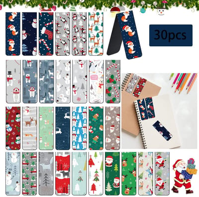 Dailygoods- Boekenleggers Magnetisch - 30 Stuks Kleurrijke Bladwijzers - Decoratie - Bookmark - Ideaal voor Lezers - Perfect Kerstcadeau