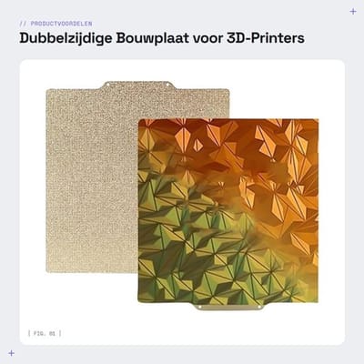 Bouwplaat Dubbelzijdig 220 x 220 mm - PEI Spray / PEO Kameleon - Flexibele Plaat - Sterke Hechting - Geschikt voor 3D-printer - 3D-printerplaat