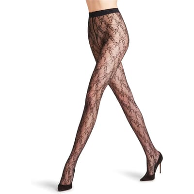 FALKE New Boheme 25 DEN transparent materiaal transparent 25 DEN Panty dames zwart - maat S-M