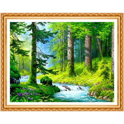 Arbre Broderie Diamant Autocollants Muraux Peinture Diamant Scénique Point de Croix Image Diamant Fait Main 20X30CM yellow