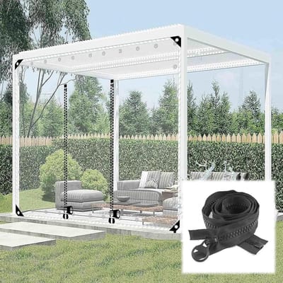 Waterdicht Transparant Zijpaneel voor Pergola en Tuinhuis met Ritsdeur