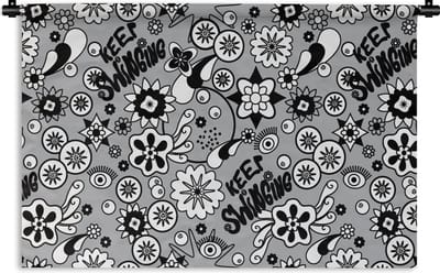 Wandkleed - Wanddoek - Bloemen - Patronen - Quotes - 90x60 cm - Wandtapijt