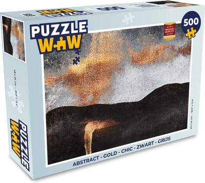 Puzzel Abstract - Gold - Chic - Zwart - Grijs - Legpuzzel - Puzzel 500 stukjes