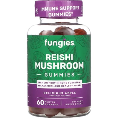 Fungies, reishi paddenstoel gummies, heerlijke appels, 60 pectine gummies