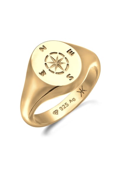 KUZZOI - Ring - Heren Zegel kompas in 925 sterling zilver - Heren