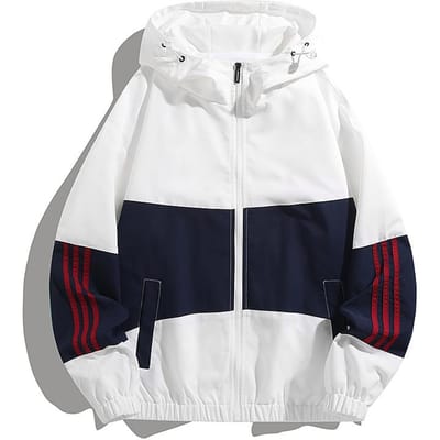 Jas Heren Lente en Herfst Met Capuchon Hong Kong Stijl Casual Top Mooie Losse Jas L wit