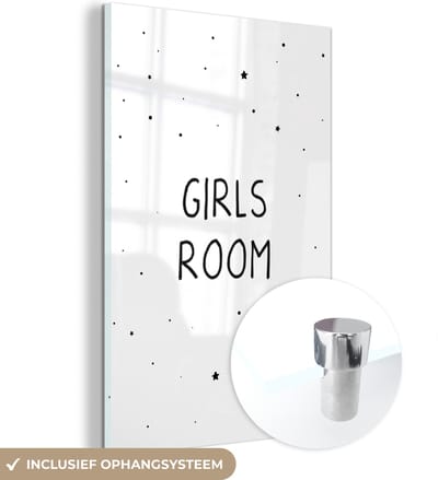 MuchoWow® Glasschilderij 120x180 cm - Schilderij acrylglas - Quotes - Girls room - Meisjes - Kind - Spreuken - Foto op glas - Schilderijen