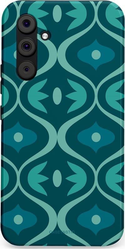 Casetastic hoesje geschikt voor Samsung Galaxy A54 (2023) 5G - Dubbellaagse bescherming - Decoratief Blauwgroen - Fashion Case - Petrol