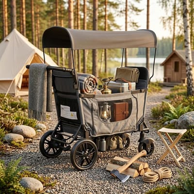 Bolderkar voor kinderen - Dubbele kinderwagen - Uitstapjes met gezin - Zitting naar bed ombouwbaar