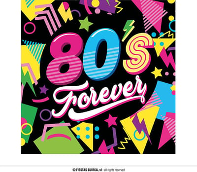 Fiestas Guirca - Servetten - Papieren 80's Forever - 12 stuks