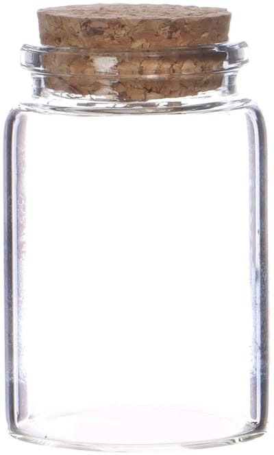 HOBI - Glazen kruidenpotje met kurkstop 5,3 x 5,3 x 4 cm
