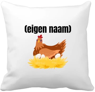 Akyol - kip met nest met eigen naam Kussen hoes - Kippen - kippen liefhebbers - iemand die houdt van kippen - verjaardag - cadeau - kado - 40 bij 40 cm