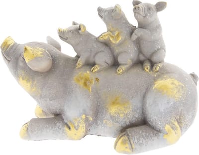 Clayre & Eef Decoratie Beeld 34*15*21 cm Wit Kunststof Decoratief Figuur Decoratieve Accessoires Woonaccessoires