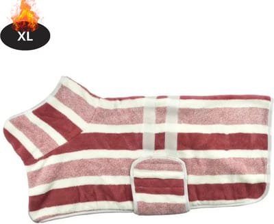 Livano Hondenbadjas - Hondenhanddoek - Voor Honden - Hondenkleding - Hondentrui - Hoodie - Sneldrogend - Rood - XL