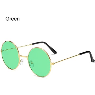 Nieuwe Retro Ronde Hippie Zonnebrillen voor Dames Heren Trendy Punk Party Brillen Cirkel Metaal UV Bescherming Brillen