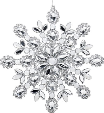 Goodwill Kerstbal-Sneeuwvlok Zilver-Wit 17 cm