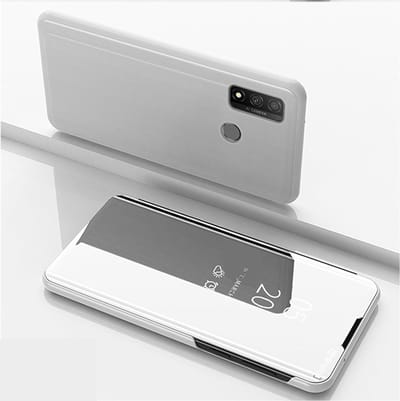 Coverup Hoesje - Geschikt voor Huawei P Smart (2020) Hoesje - Coverup Mirror View Case - Zilver