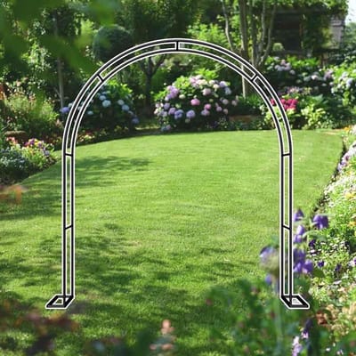 Tuinboog Metaal - Rozenboog Decoratie - Tuin Aankleden - Weerbestendig Ontwerp - 1.8 x 2.2 m - Wit