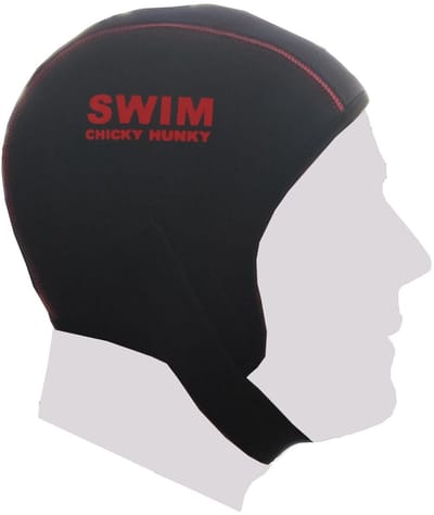 Buitenzwemmen neopreen badmuts ZWART Open Water Neoprene Swim Cap - Unisex - Maat S (=52CMcm) | Maat 52CM