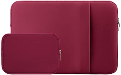 Laptoptas - Laptophoes - Laptoptas dames - Laptophoes 13 inch - 13 inch laptoptas - Beschermhoes met voorvak en accessoirevak - Rood