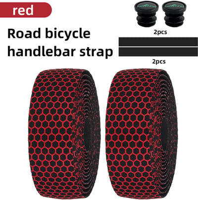 Oneay Hex fiets stuurlint set van 2 rollen – Antislip en schokdempend materiaal – Lengte 2 meter – Zelfklevend en ademend – Geschikt voor racefiets, MTB en wielrennen – Rood