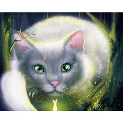 DIY 5D kruissteek kerstcadeau dier kat diamant schilderij diamant borduurwerk 20X30CM gray