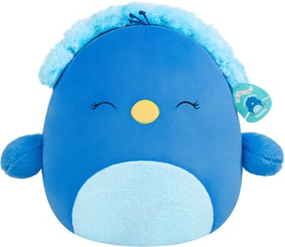 Squishmallows - Large Plush 40cm Priscilla - Blue Peacock W/Closed Eyes and Fuzzy Belly