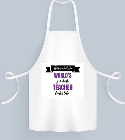 Akyol - greatest teacher looks like Keukenschort - Leraar - beste leraar - school - verjaardagscadeau - afscheidscadeau - kado - gift - geschenk - 82 bij 71 cm