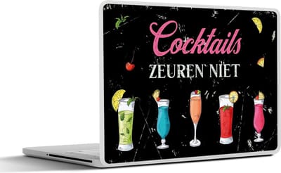 Laptop sticker - 10.1 inch - Cocktails - Cocktail glazen - Tekst - Zomer - Kleurrijk - 25x18cm - Laptopstickers - Laptop skin - Cover - Cadeau voor vrouw - Cadeau voor man