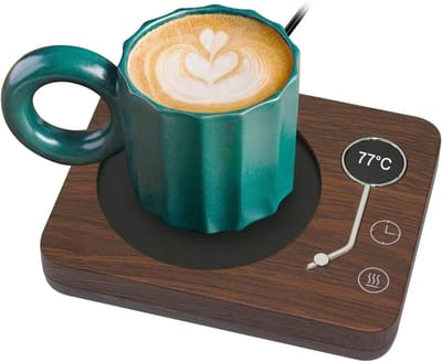GELLDG Kopjeswarmer - Koffiewarmer voor op het bureau - 3 temperatuurinstellingen - LCD-display - Automatische uitschakeling na 1-12 uur - Slimme kaarsenwarmer - Ideaal koffiecadeau-accessoire