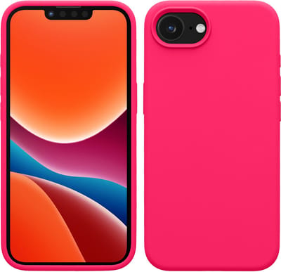 kwmobile telefoonhoesje geschikt voor Apple iPhone 17e / iPhone 16e - Hoesje met siliconen coating - Smartphone case in neon roze