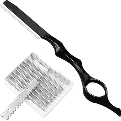 Aluminium Thinning Knife voor Kappers, 10 Vervangbare Bladen voor Haarverf en Vormgeving, Ideaal voor Thuisgebruik en Professionele Haarstyling