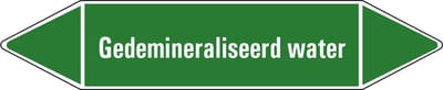 Gedemineraliseerd water leidingmarkering op vel 75 x 17 mm - 8 per vel