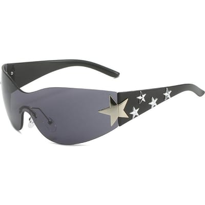Nieuwe Y2K Sport Zonnebrillen Dames Heren Pentagram Mode UV400 Zonnebrillen Buiten Fietsen Brillen Oculos De Sol As shown in the figu