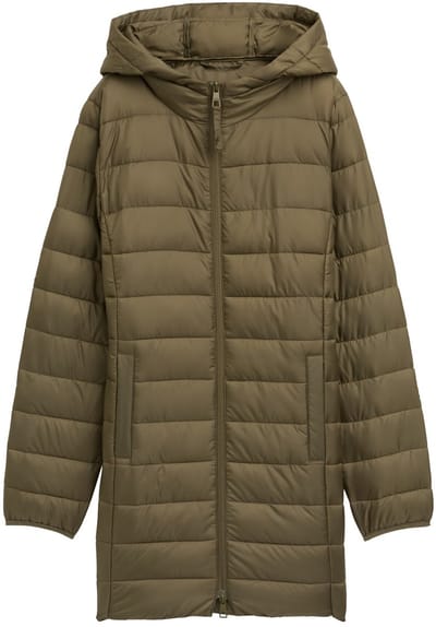 Tom Tailor Denim - Lichtgewicht gewatteerde jas met capuchon - Maat S - Grape Leaf Green