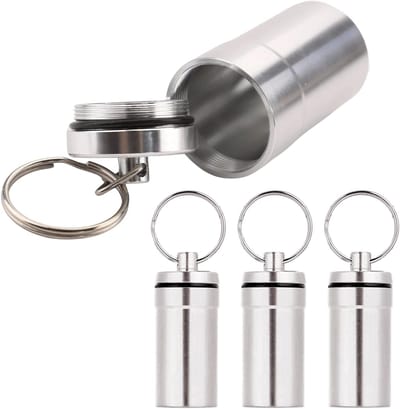 3-Pack Vrijstaande UV-opslagpotten, Waterdichte Pocket Cover, Draagbare Sleutelhanger, Geurvrije Container voor Specerijen en Waardevolle Voorwerpen