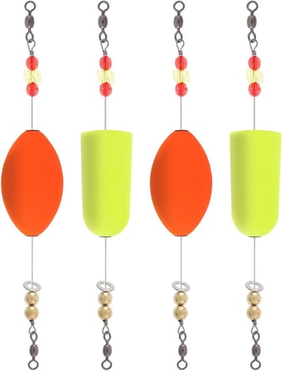 Set van 4 Popping Corks Drijvers voor Zoutwater, Ideaal voor Vissen op Catfish en Redfish, EVA Schuim en Gewicht Bobbers