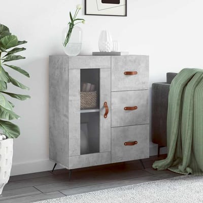 vidaXL - Dressoir - 69,5x34x90 - cm - bewerkt - hout - betongrijs