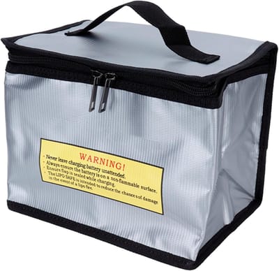Batterij Veilige Tas - Draagbare Opbergzak - Veilig Opslaan Batterijen - Brandwerend Explosieveilig - 25 x 20 x 2 cm